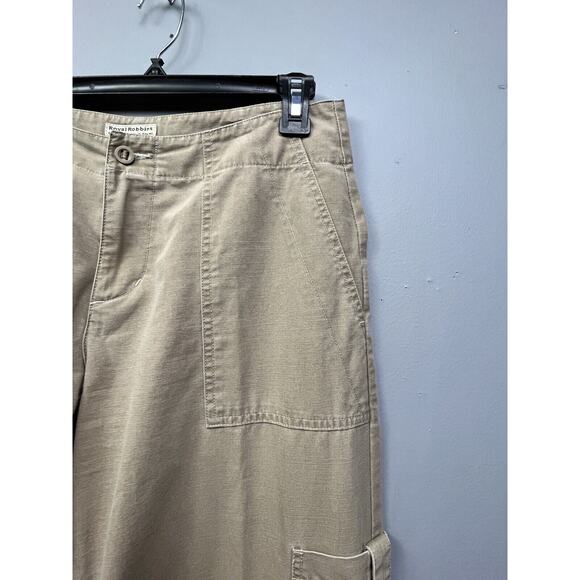 Royal Robbins Cargo Pants Womens 6 Beige Green Roll Tab Hem Pockets Canvas Hike - Picture 5 of 8